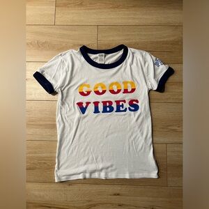 PINK Victoria's Secret White Tee with Colorful Print